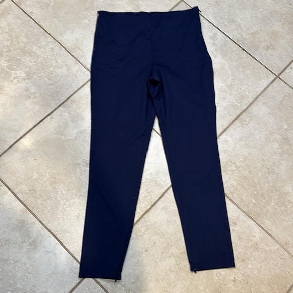 NWT! Fabletics Ponte Skinny Knit Zip Split Ankle Pants XL Navy - Picture 4 of 11